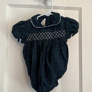 Beaufort Bonnet plaid smocked bubble